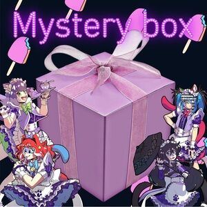 Mystery box purple beauty spa makeup buttons cosmetic candle anime plush